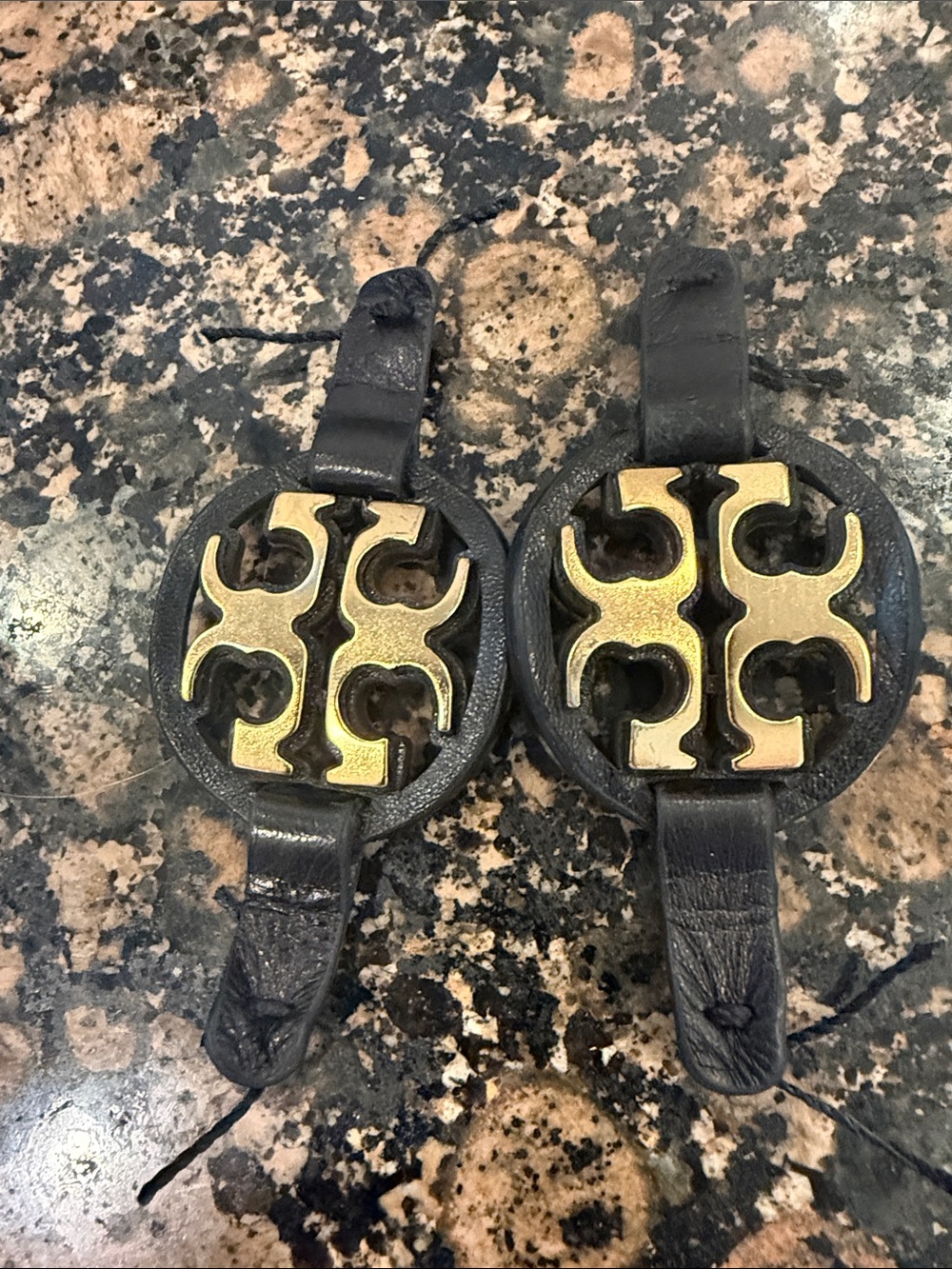 Tory Burch replacement logo hardware the pair, black and gold